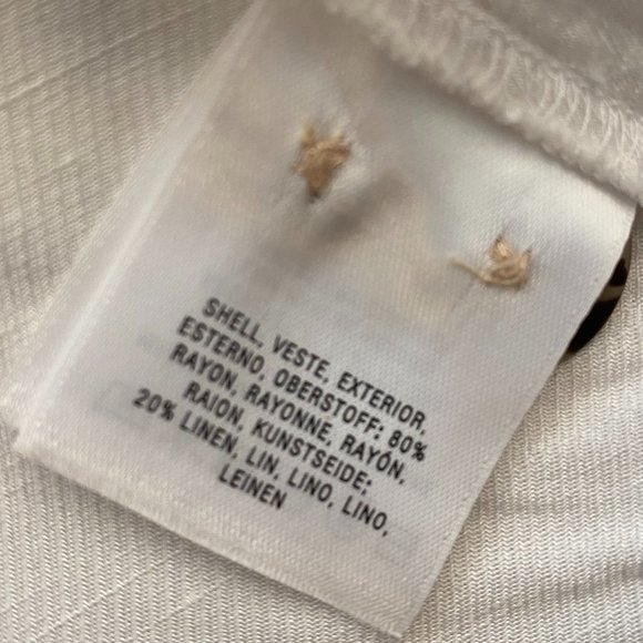 Anthropologie Maeve White Lightweight Button Front Fitted Shirt Blazer - Picture 6 of 9